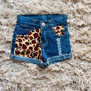 Leopard Denim Boutique Shorts